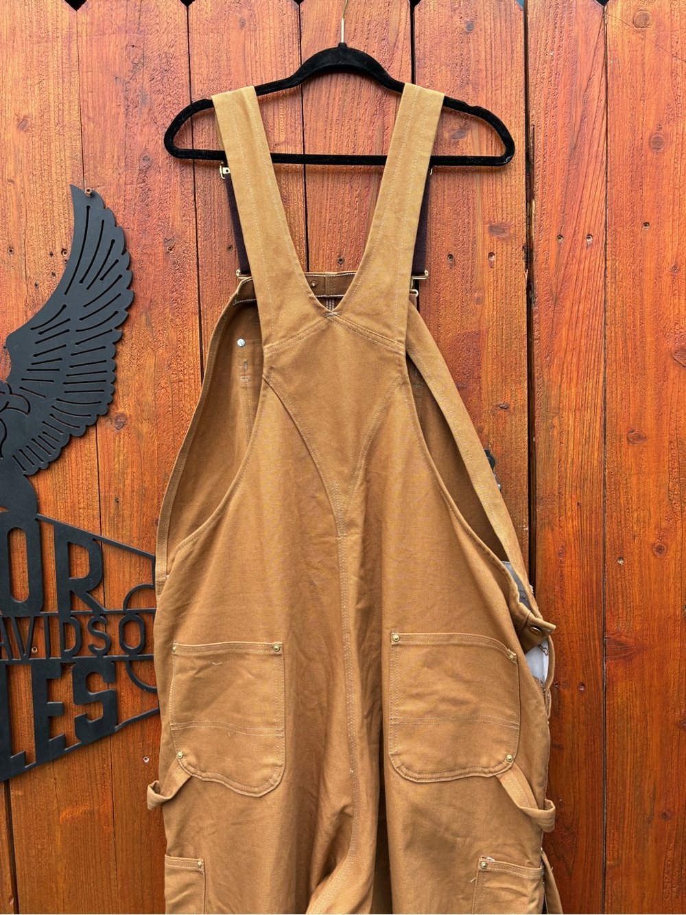 Carhartt Brown Duck Canvas Bib Overalls with Brass Hardware